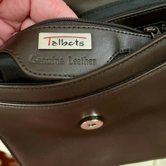 Vintage Talbots Chocolate Brown Leather Shoulder Bag NWOT - Picture 5 of 15